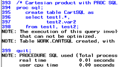 SAS Cartesian Product with PROC SQL and the Data Step