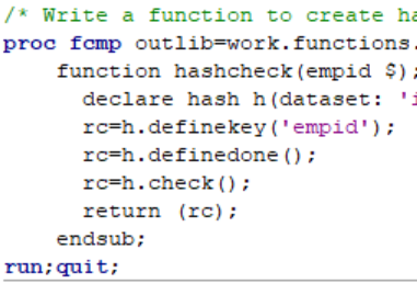 Use The SAS Hash Object in PROC FCMP