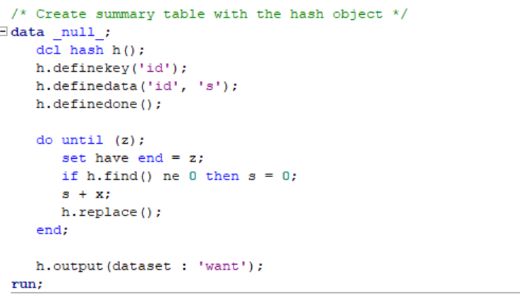 Calculate Sums With The Hash Object in SAS